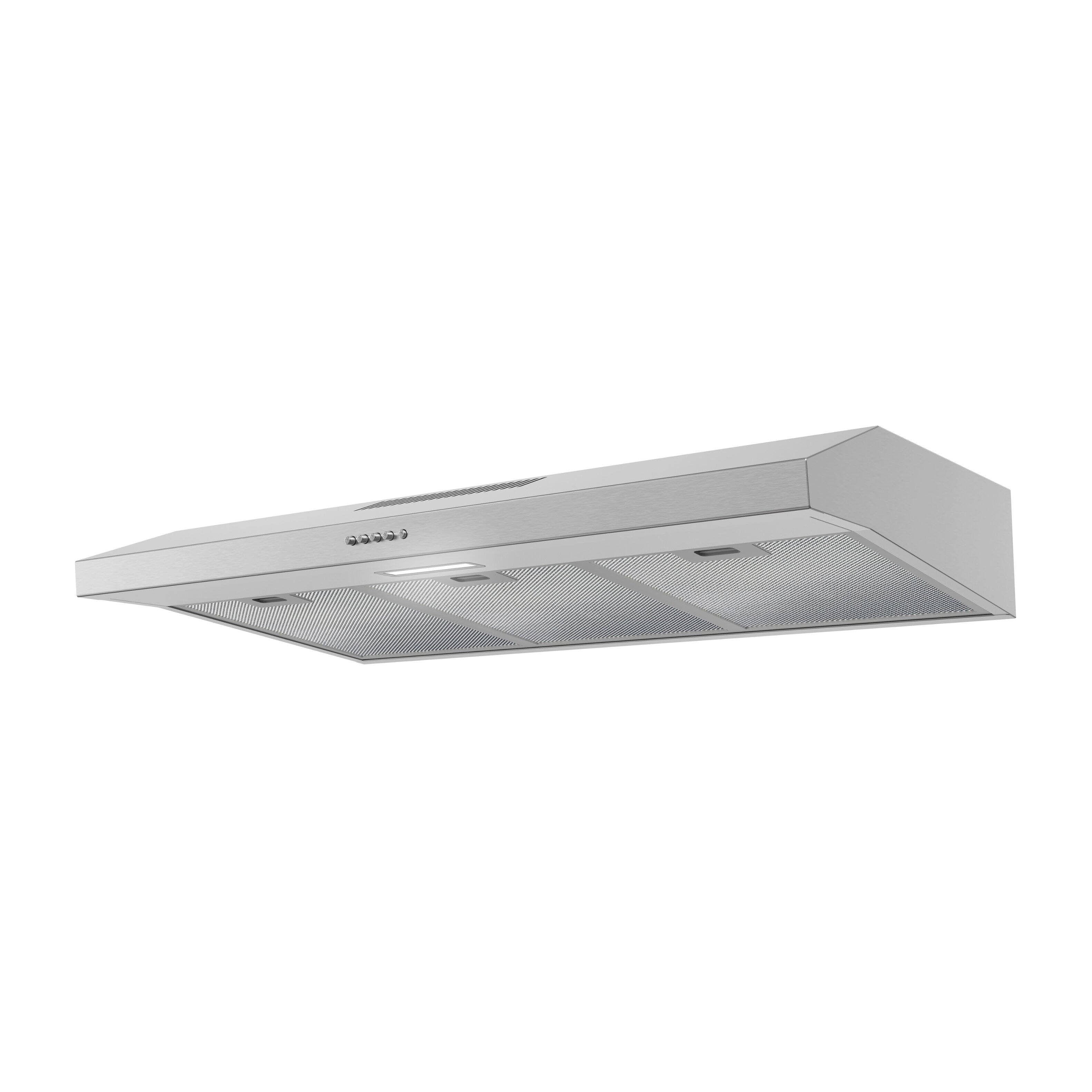 Alt View 2. Streamline - 36 in. Arezzo Convertible Undermount 80 CFM Range Hood, Mesh Filters, Push Button Control, LED Light - Brushed Stainless Steel.