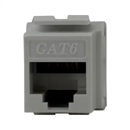 Front. DataComm Electronics - Datacomm Electronics 20-3426-uwh-10 Cat-6 Data Jack, 180deg Configuration, Ultra White, 10 Pack - White.