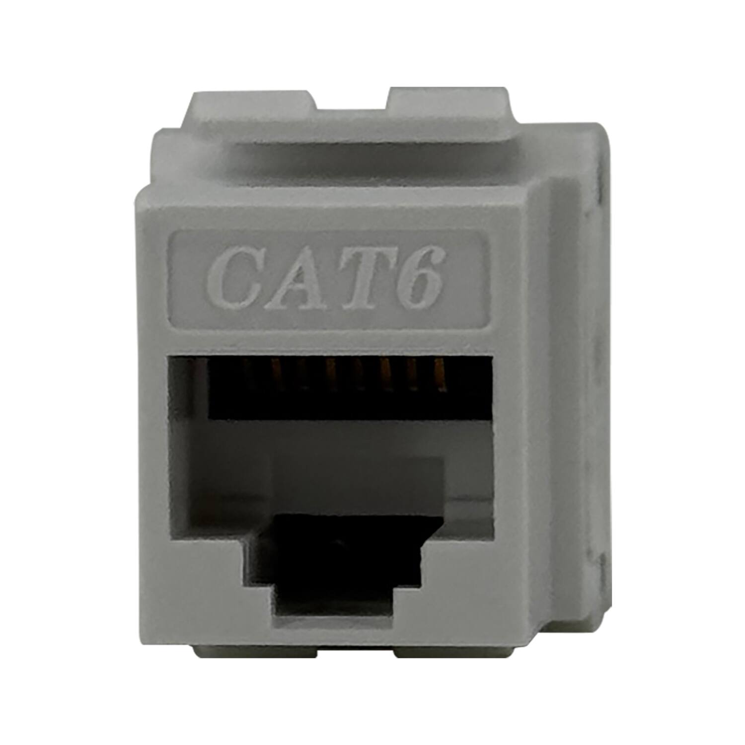 Front. DataComm Electronics - Datacomm Electronics 20-3426-uwh-10 Cat-6 Data Jack, 180deg Configuration, Ultra White, 10 Pack - White.