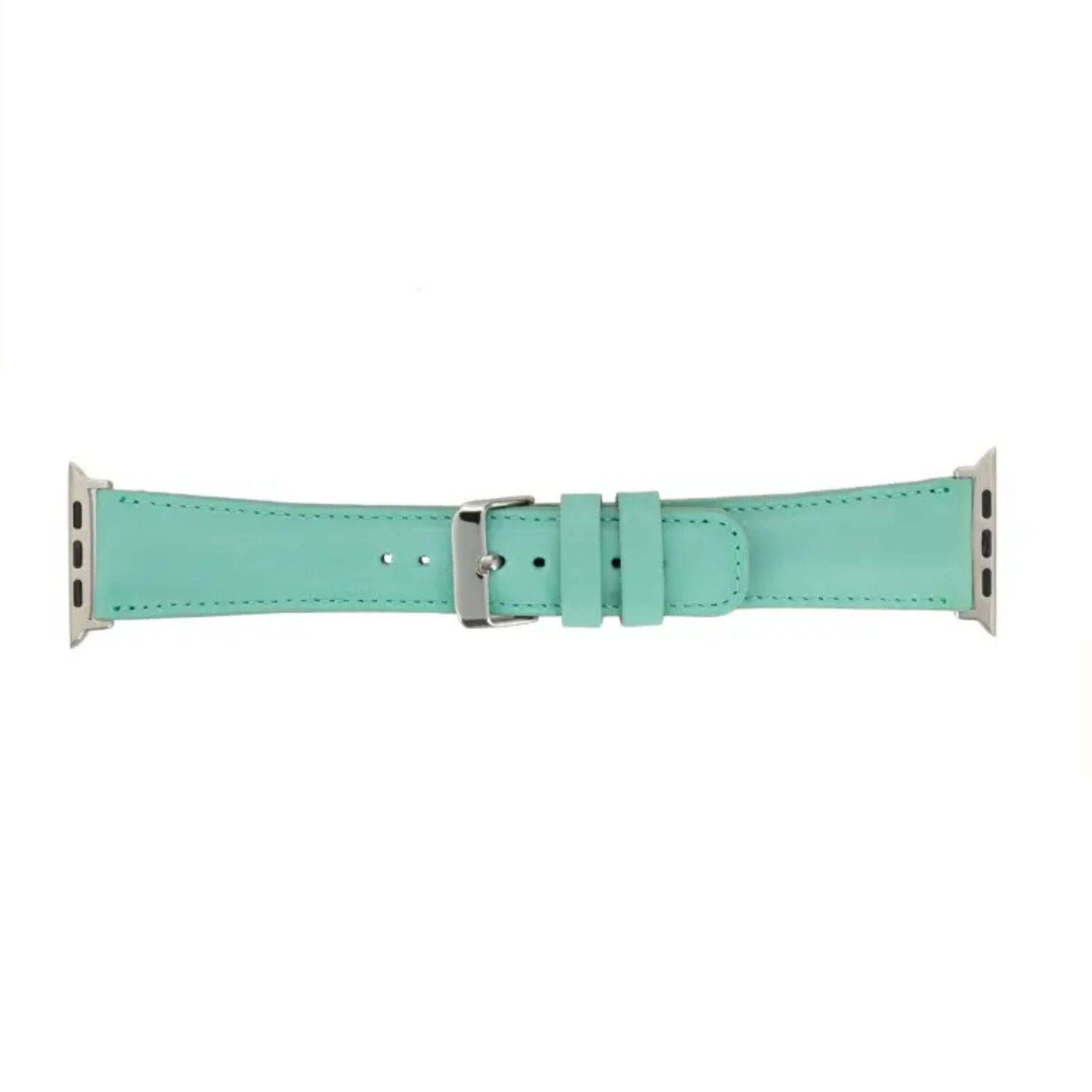 Left. Kitcheniva - Leather Watch Band Compatible With Apple Watch Ultra Series 8 7 And SE 38mm to 41mm Mint Green - Mint Green.