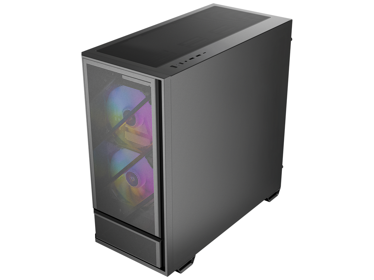 Alt View 8. Antec - Antec P30 ARGB, 5 Fans, Wood Accents, GPU Airflow, 360mm Radiator, Type-C, Mid-Tower ATX Case - Black.