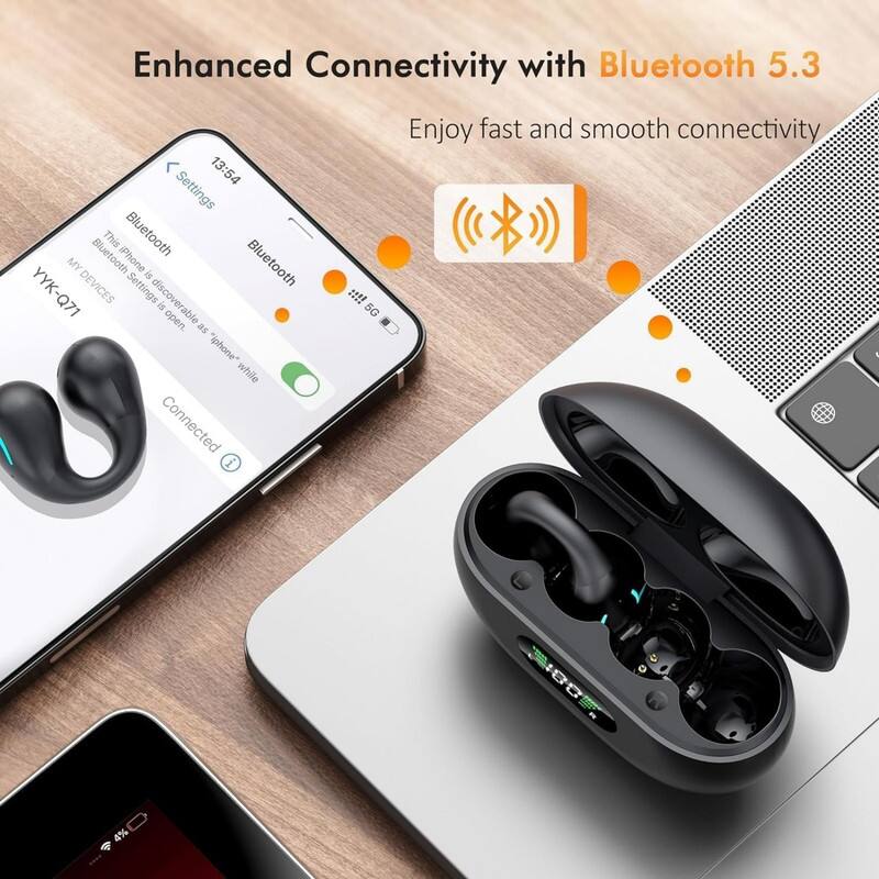 Enhanced Connectivity with Bluetooth 5.3

Enjoy fast and smooth connectivity

Settings  
Bluetooth  
This iPhone is discoverable as "iphone" while Bluetooth settings is open.  
MY DEVICES  
YYK-Q71  
Connected