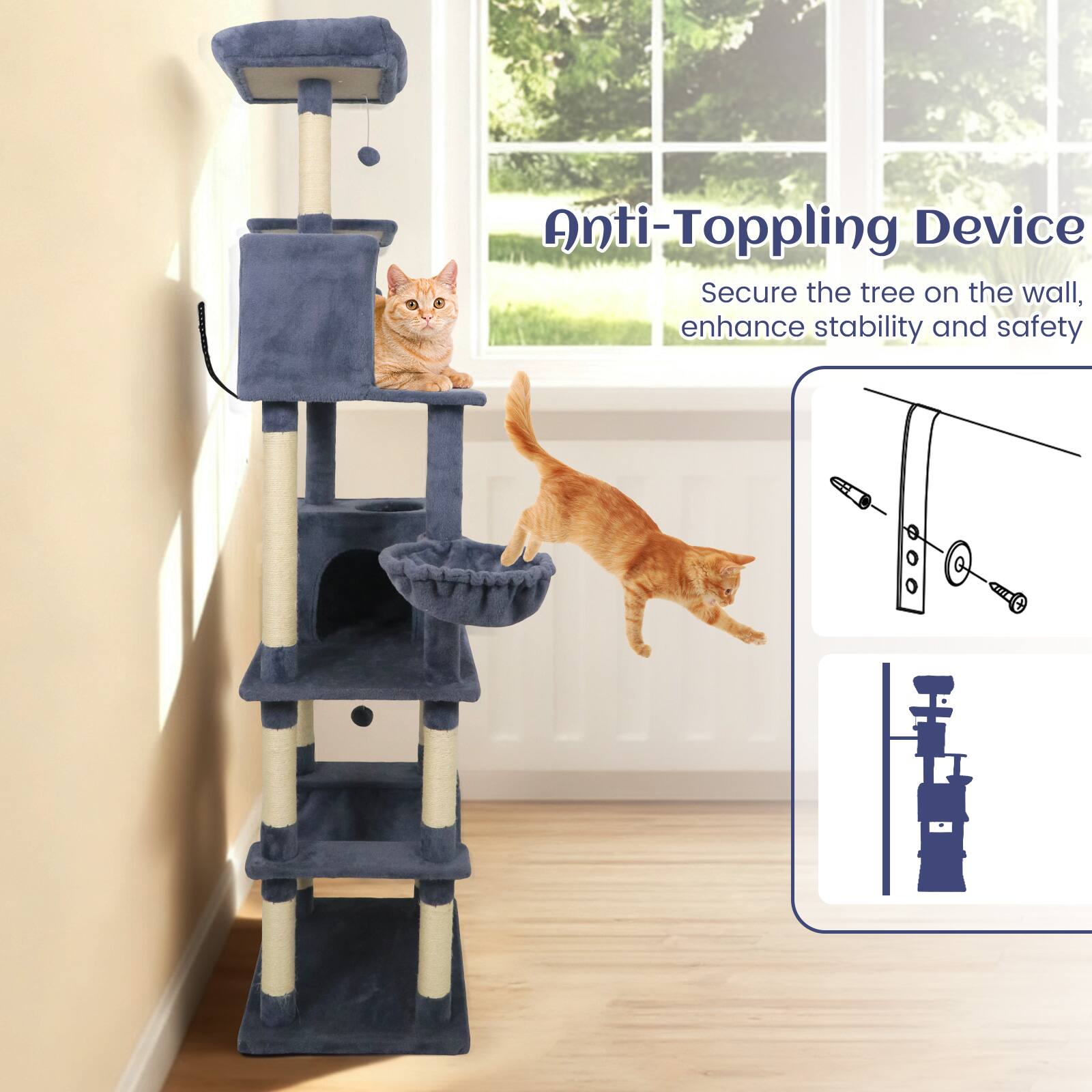 Anti-Toppling Device  
Secure the tree on the wall, enhance stability and safety