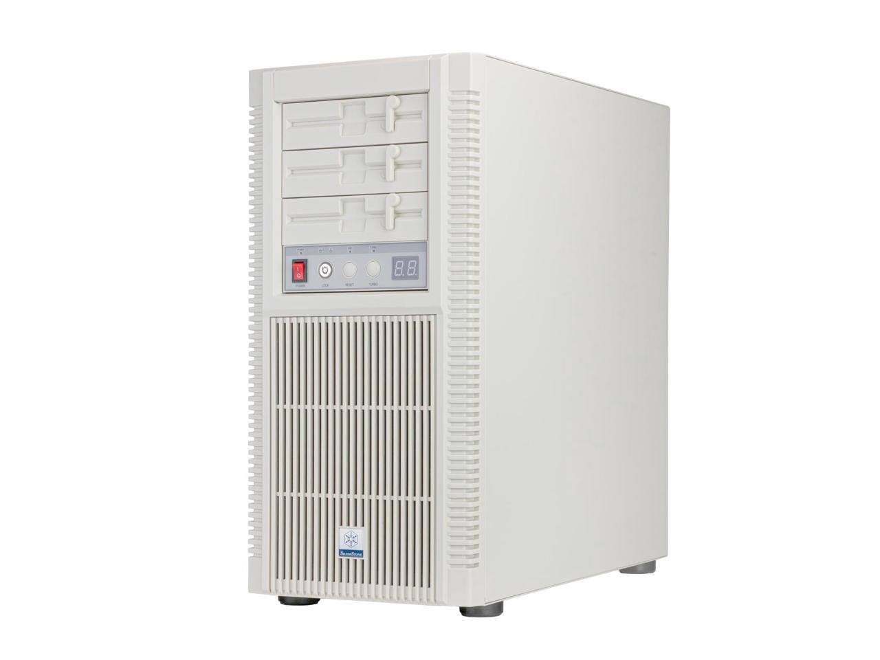 Front. SilverStone - Silverstone Retro-inspired tower chassis with high-performance cooling and expansion support - White.