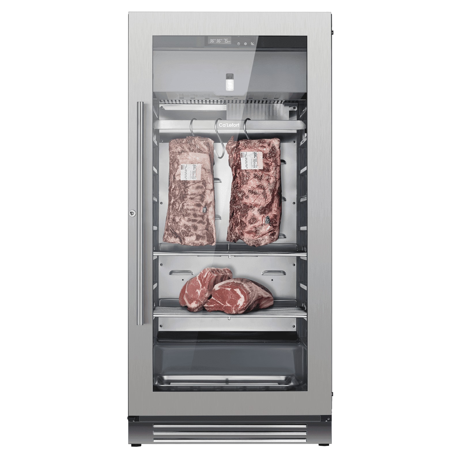 Ca'Lefort - Dry Aging Fridge for Steaks,Dry Age freezer with Dual-Layer LOW-E Glass,Home Meat Ager Refrigerator 233L - Silver