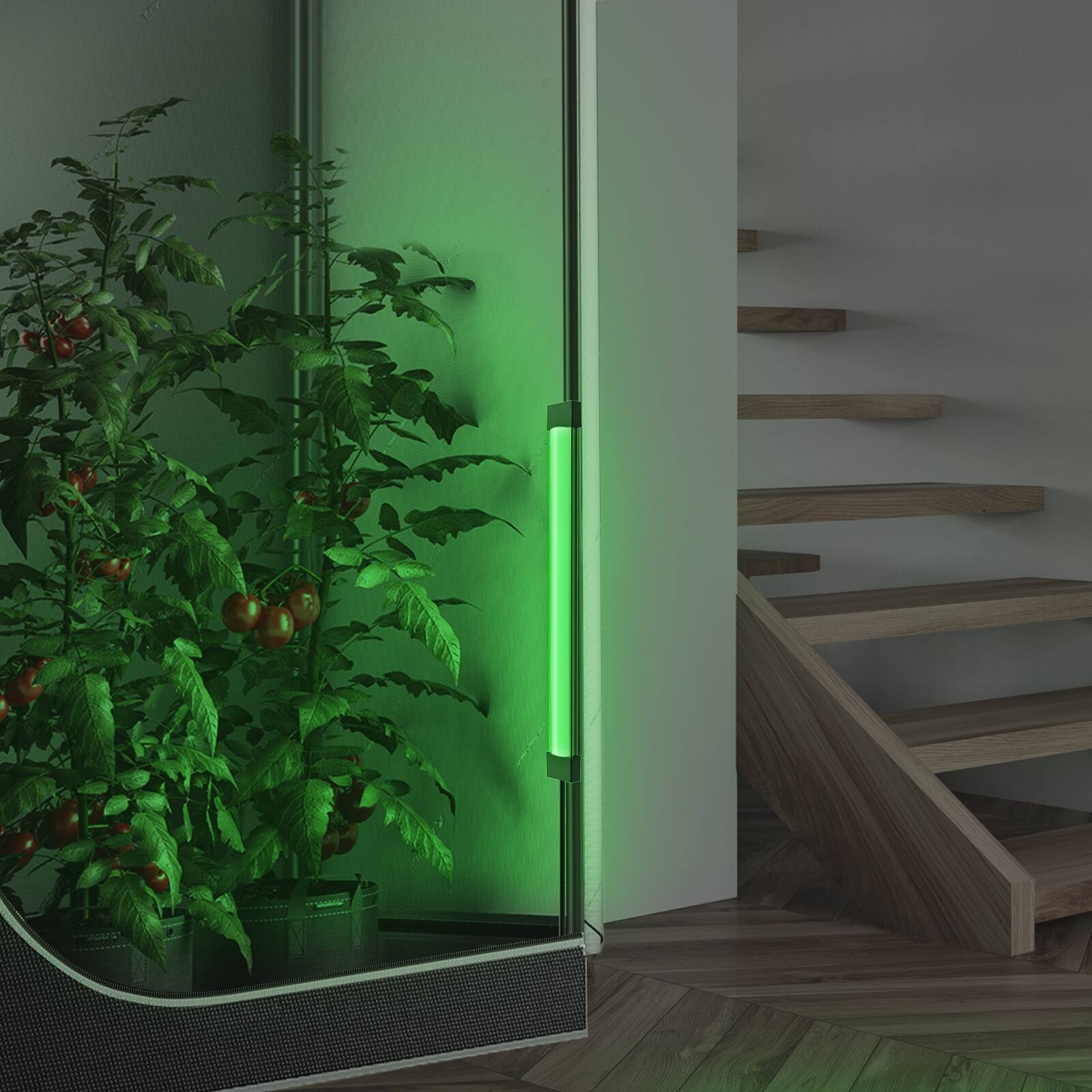 Alt View 6. AC Infinity - IONBEAM Green, Plant Safe LED Work Light 16" with Dimming Timer Controller.