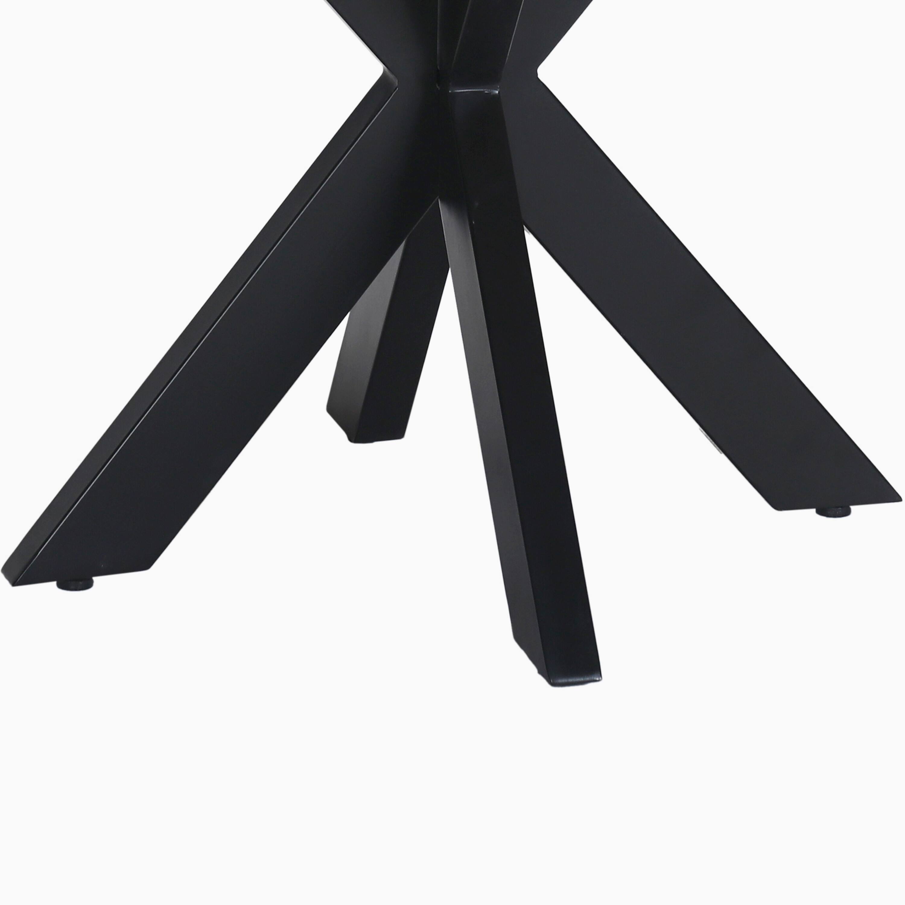 Left. Manhattan Lane - Kuri 41 Inch Handcrafted Live Edge Round Dining Table with a Natural Brown Acacia Wood Top and Black Iron Legs - Brown, Black.