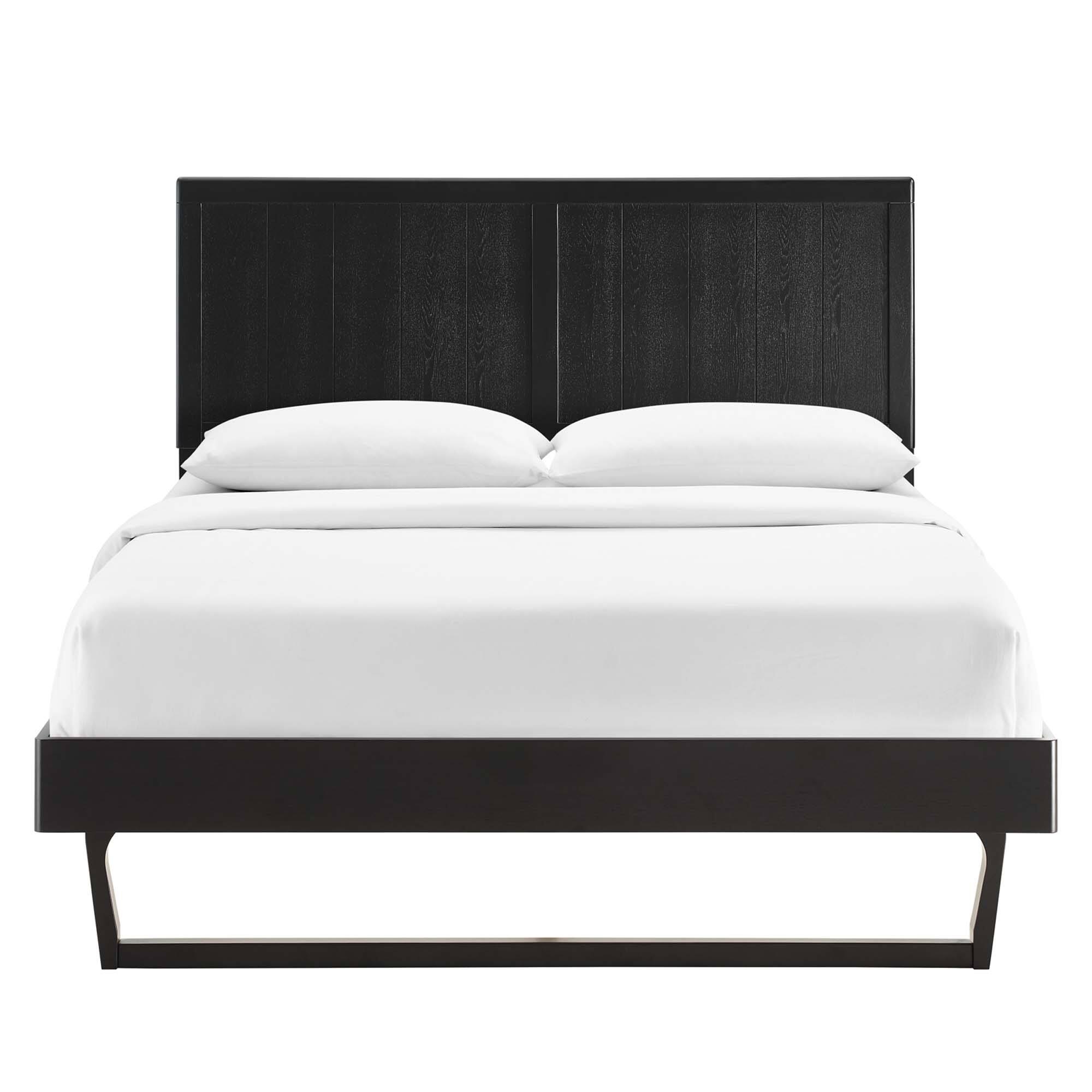 Alt View 7. Modway - Alana Wood Full Platform Bed With Angular Frame - Black.