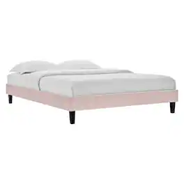 Modway - Reign Performance Velvet Full Platform Bed Frame - Red