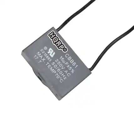 600% 105-C DWAOS R LR HORPO 17 17.7 MAX 7 E215893 CBB61 MAX TEMP 70°C 250V 15uF 5% 50/60Hz AC