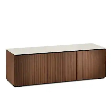 Front. Salamander Designs - Salamander Designs Chameleon Collection Manhattan 237 Triple AV Cabinet - Taupe/Walnut.