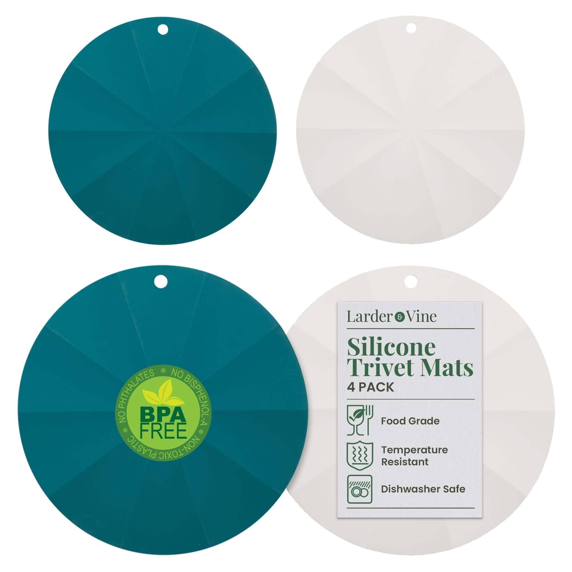 Larder & Vine - Set of 4 Silicone Trivets - French Gray/Bondi price history on PriceWatchPro