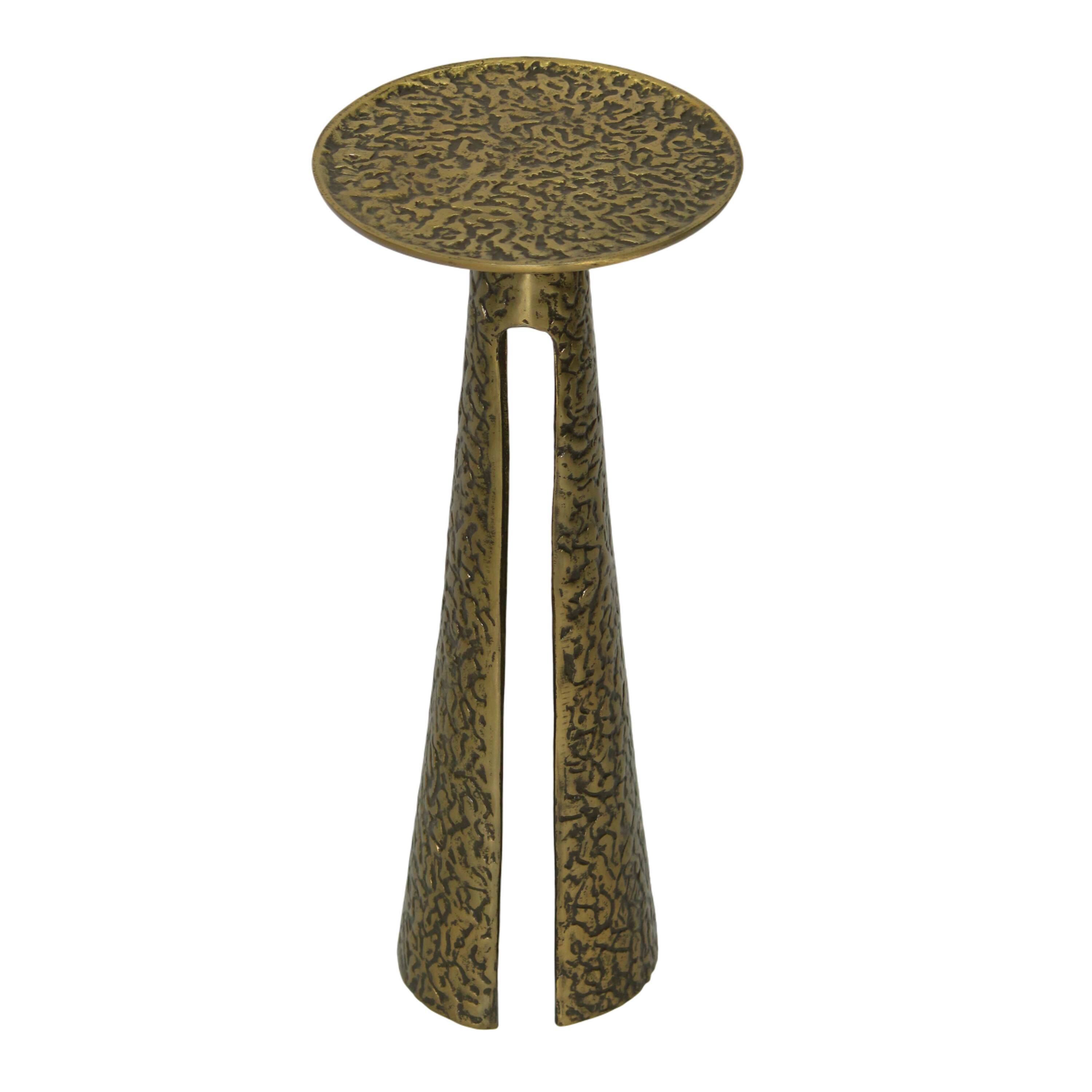 Alt View 2. Manhattan Lane - Arvyn 24" Side End Drink Table | Aluminum Cast Craftmanship - Antique Brass.