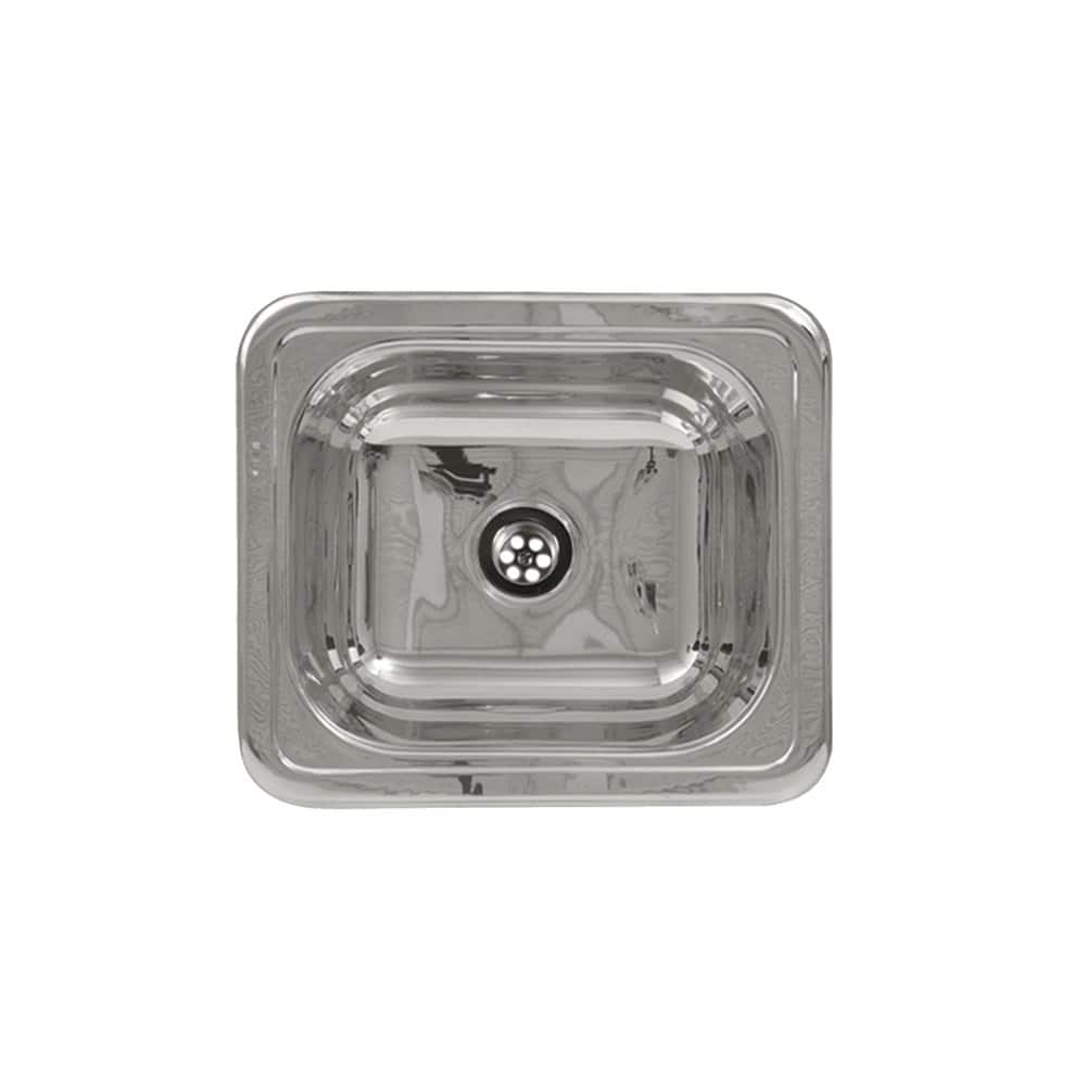 Whitehaus - Rectangular Drop-in Entertainment/Prep Sink with a Smooth Surface - Silver