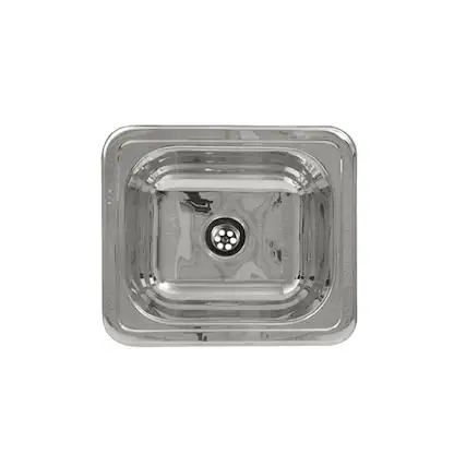Front. Whitehaus - Rectangular Drop-in Entertainment/Prep Sink with a Smooth Surface - Silver.