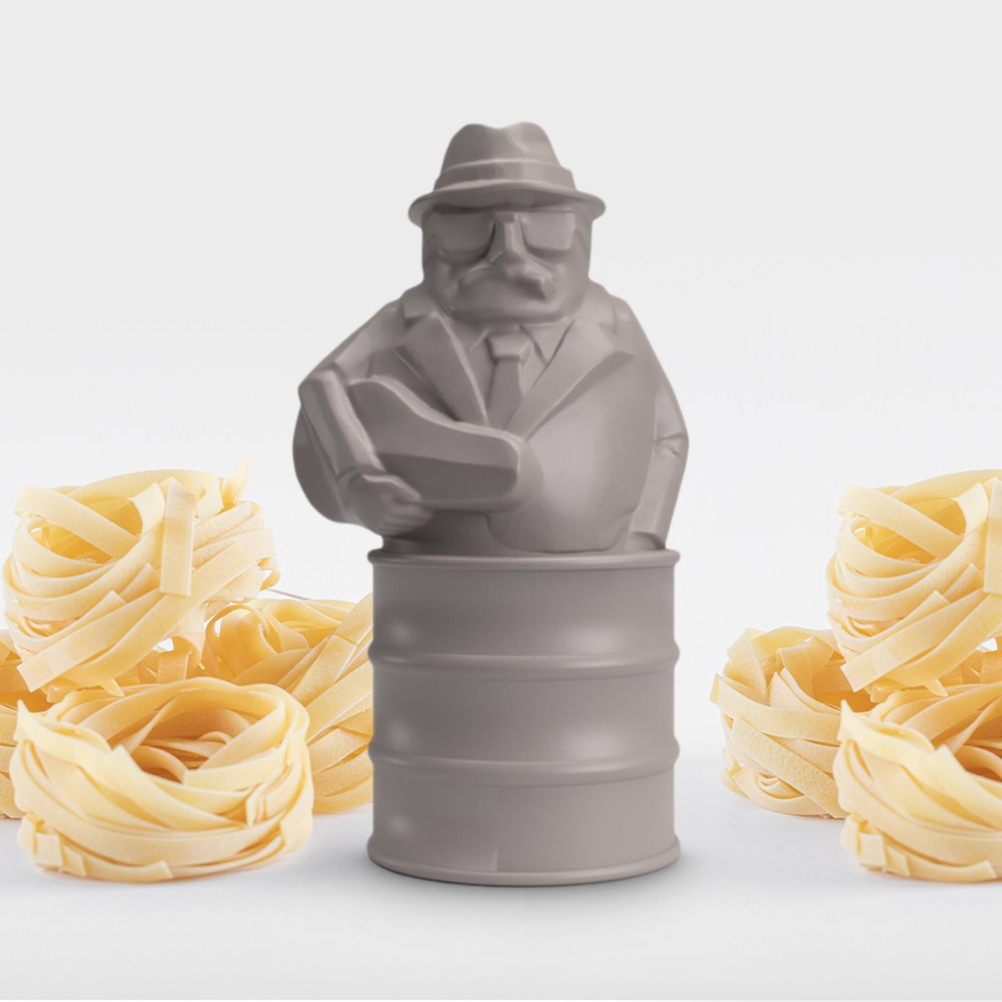 Left. BrainStream - Al Dente Singing Floating Pasta Timer, Taupe, 3 7 9 11-Min Tunes - Gray.
