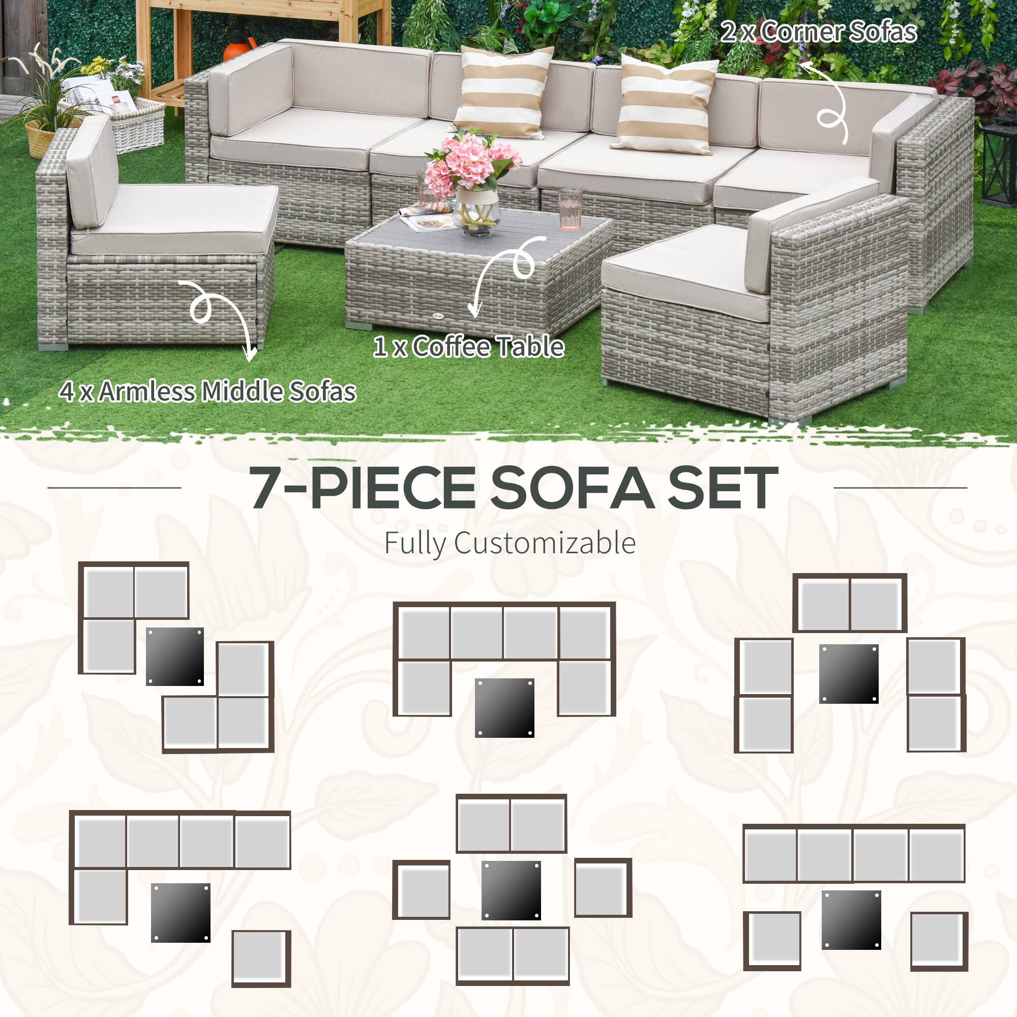 7-PIECE SOFA SET
Fully Customizable
2 x Corner Sofas
4 x Armless Middle Sofas
1 x Coffee Table