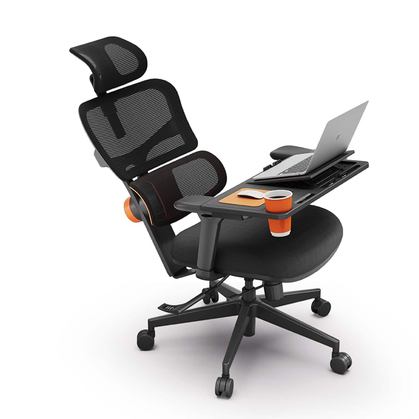 Newtral - Ergonomic Office Chair with Detachable Laptop Table, Adaptive Lumbar Support, 3D Armrests & Expert Endorsed - Black