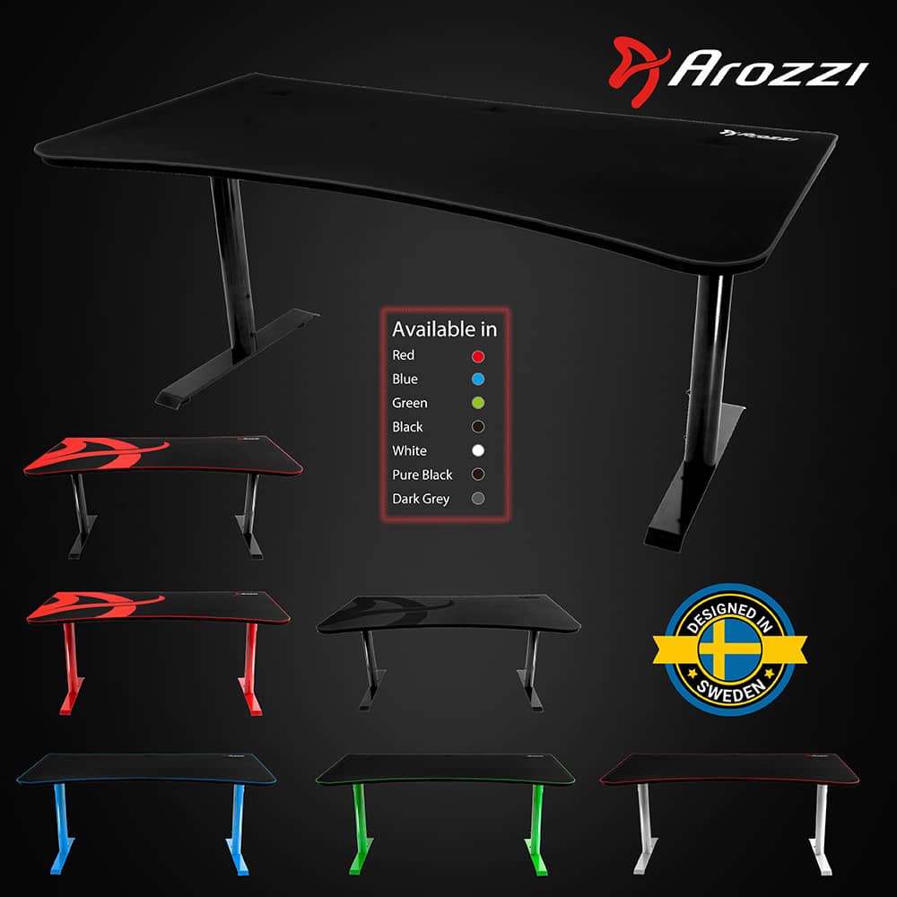 Alt View 16. Arozzi - Arena Ultrawide Curved Gaming Desk - Pure Black.