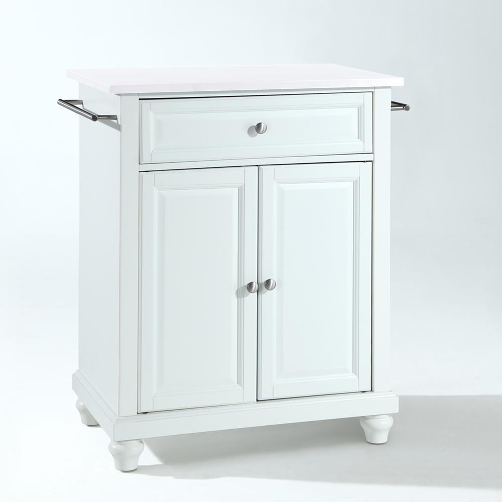 Alt View 1. Crosley Furniture - Cambridge Stone Top Portable Kitchen Island/Cart - White.