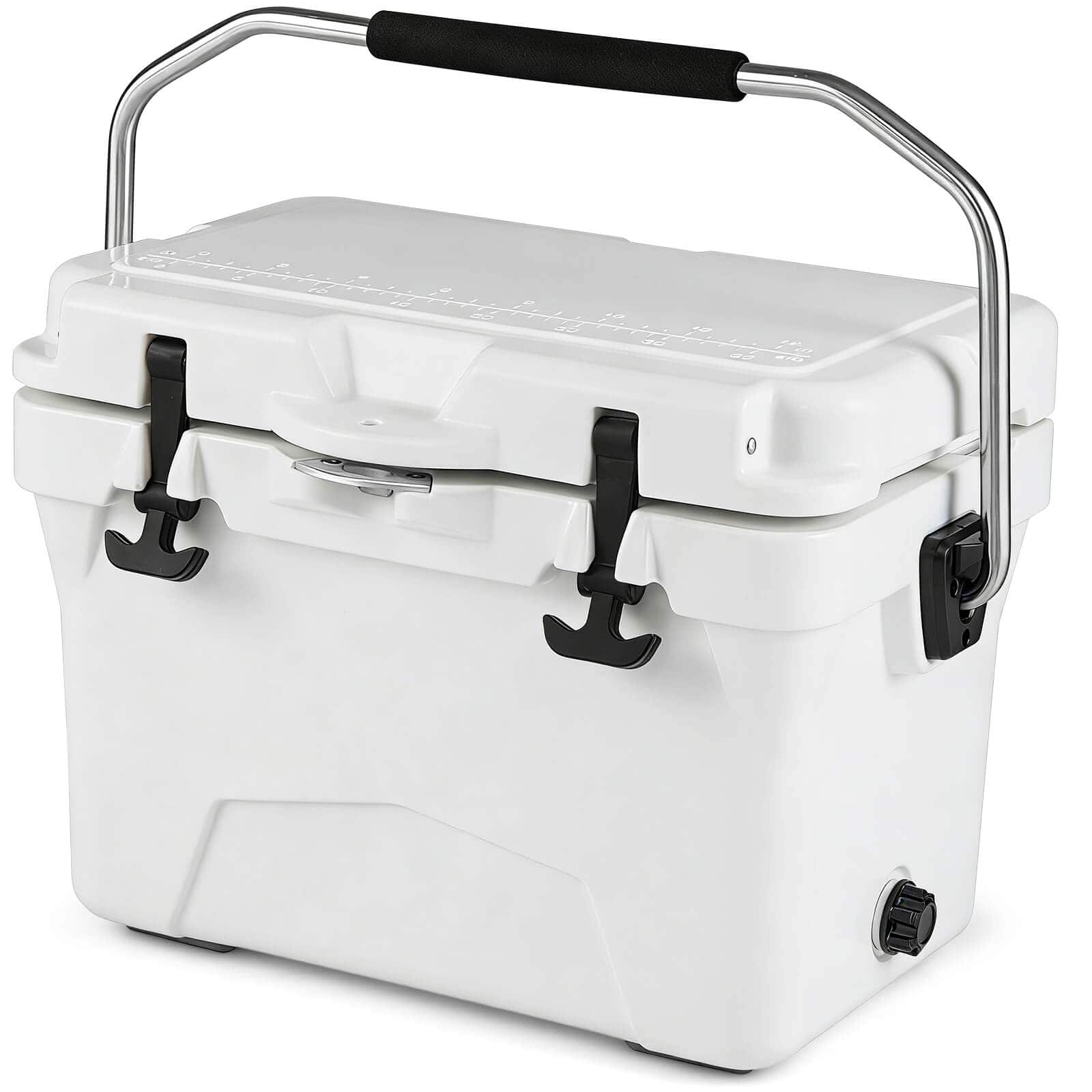 Costway - 20 Quart Portable Hard Cooler Insulated Ice Chest Keeps Cool for up to 6 Days - White