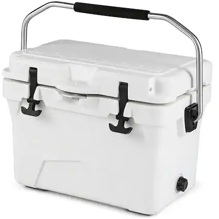 Front. Costway - Costway 20 Quart Portable Hard Cooler Insulated Ice Chest Keeps Cool for up to 6 Days - White.