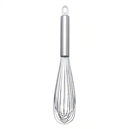 Front. Cuisipro - Solid Handle 8 Inch Egg Whisk, Stainless Steel - Silver.