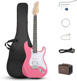 Winado - 39 Inch Electric Guitar Kit for Beginner 6 String Solid-Body Full Size Adults Electric Guitars W/Amplifier
