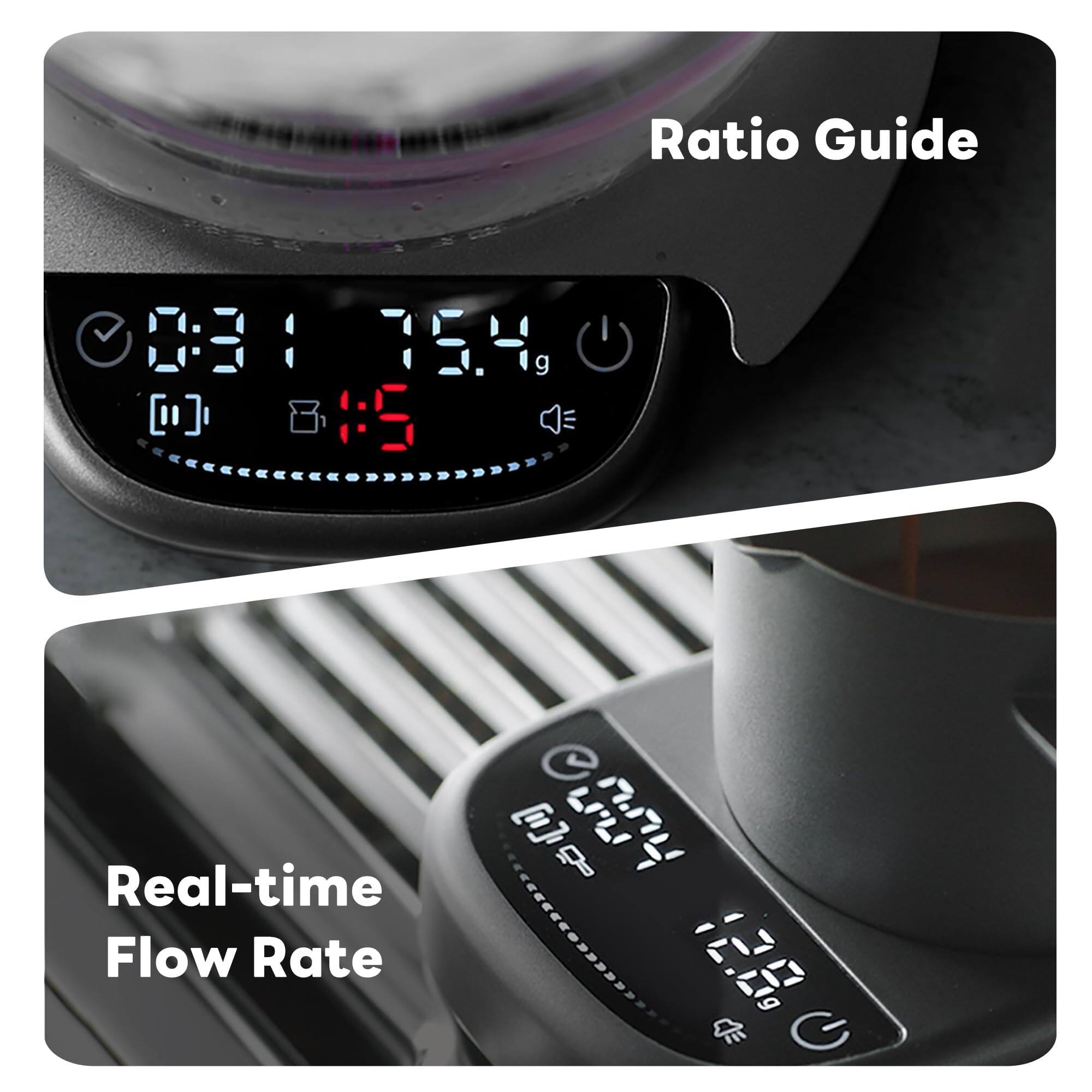 Ratio Guide 0:31 75.4 g [] 1:5 Real-time Flow Rate [] 12.8