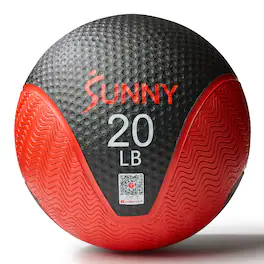 Sunny Health & Fitness - Medicine Ball 20LBS - Grey black