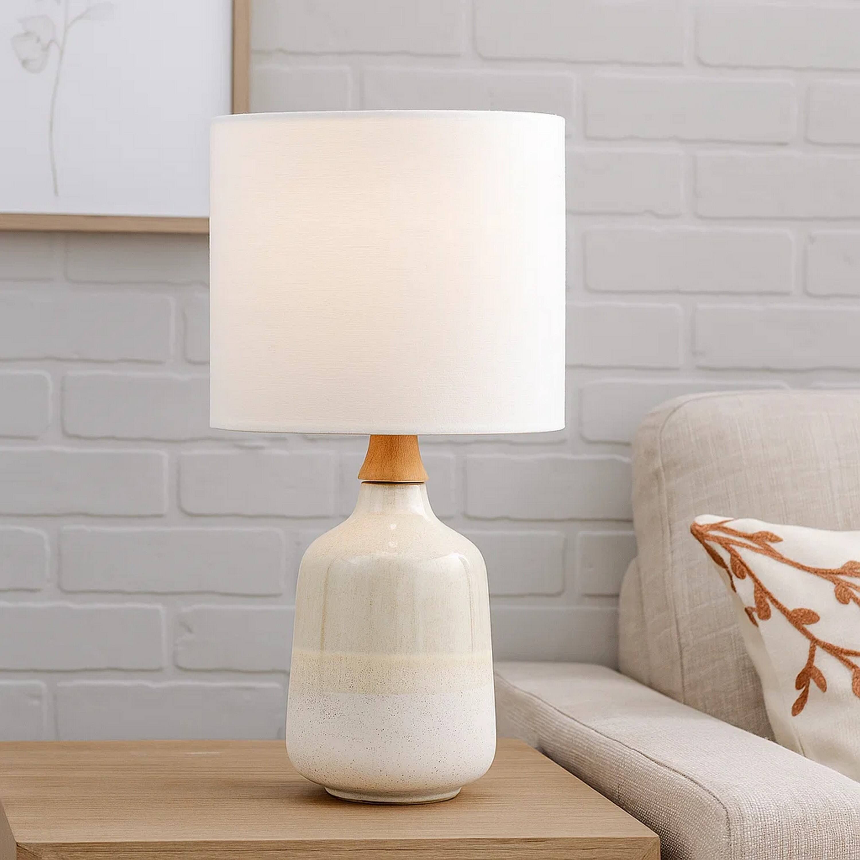 Alt View 3. Manhattan Lane - Table Lamp with Ceramic Bottle Shape Body - Cream.