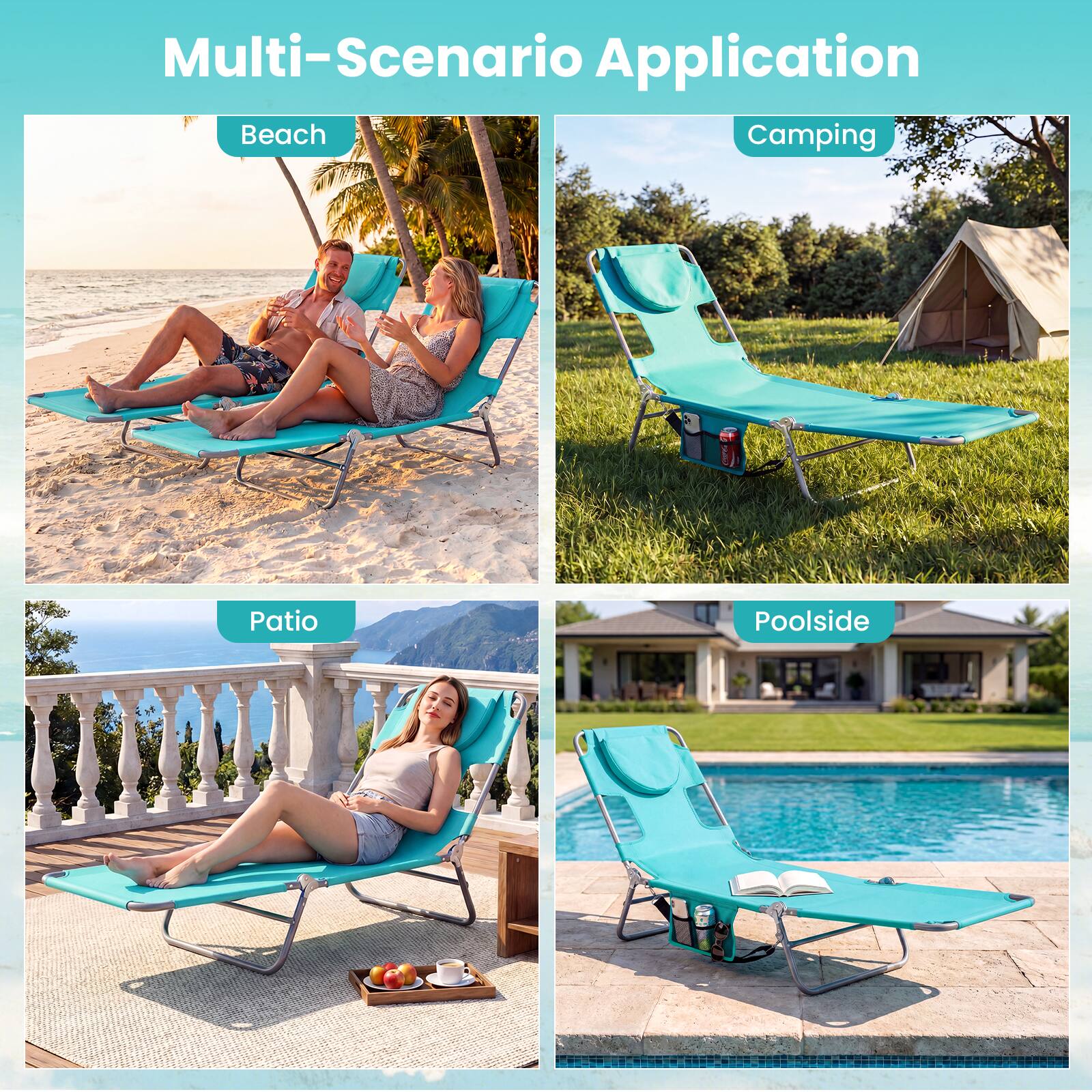Multi-Scenario Application

- Beach
- Camping
- Patio
- Poolside