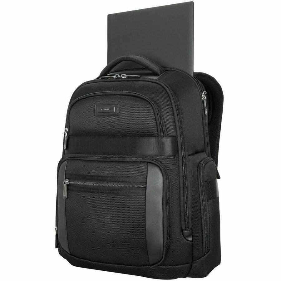 Alt View 3. Targus - Targus Mobile Elite TBB617GL Carrying Case (Backpack) for 15" to 16" Notebook - Black - TAA Compliant - Water Resistant - Black.