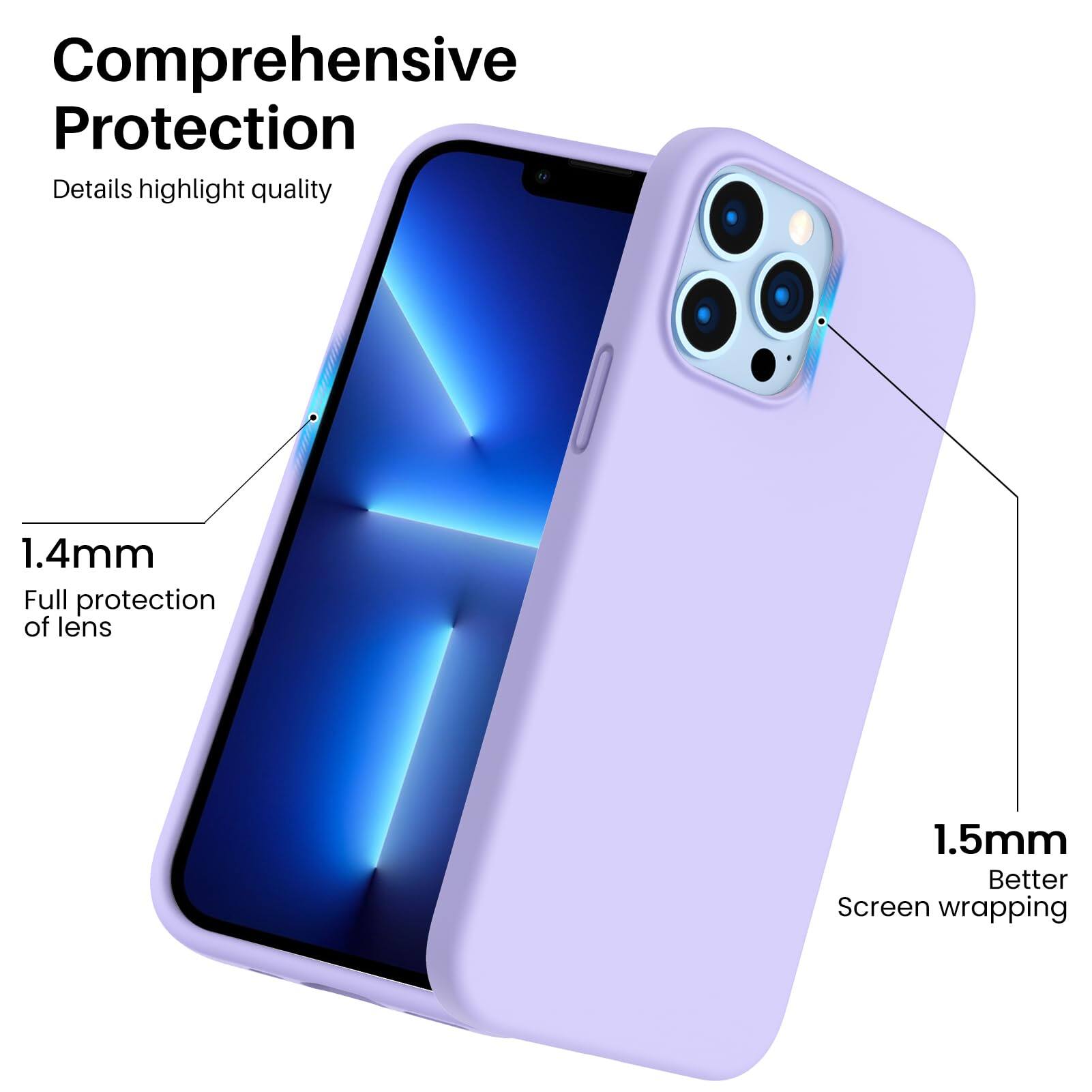 Comprehensive Protection
Details highlight quality
1.4mm Full protection of lens
1.5mm Better Screen wrapping