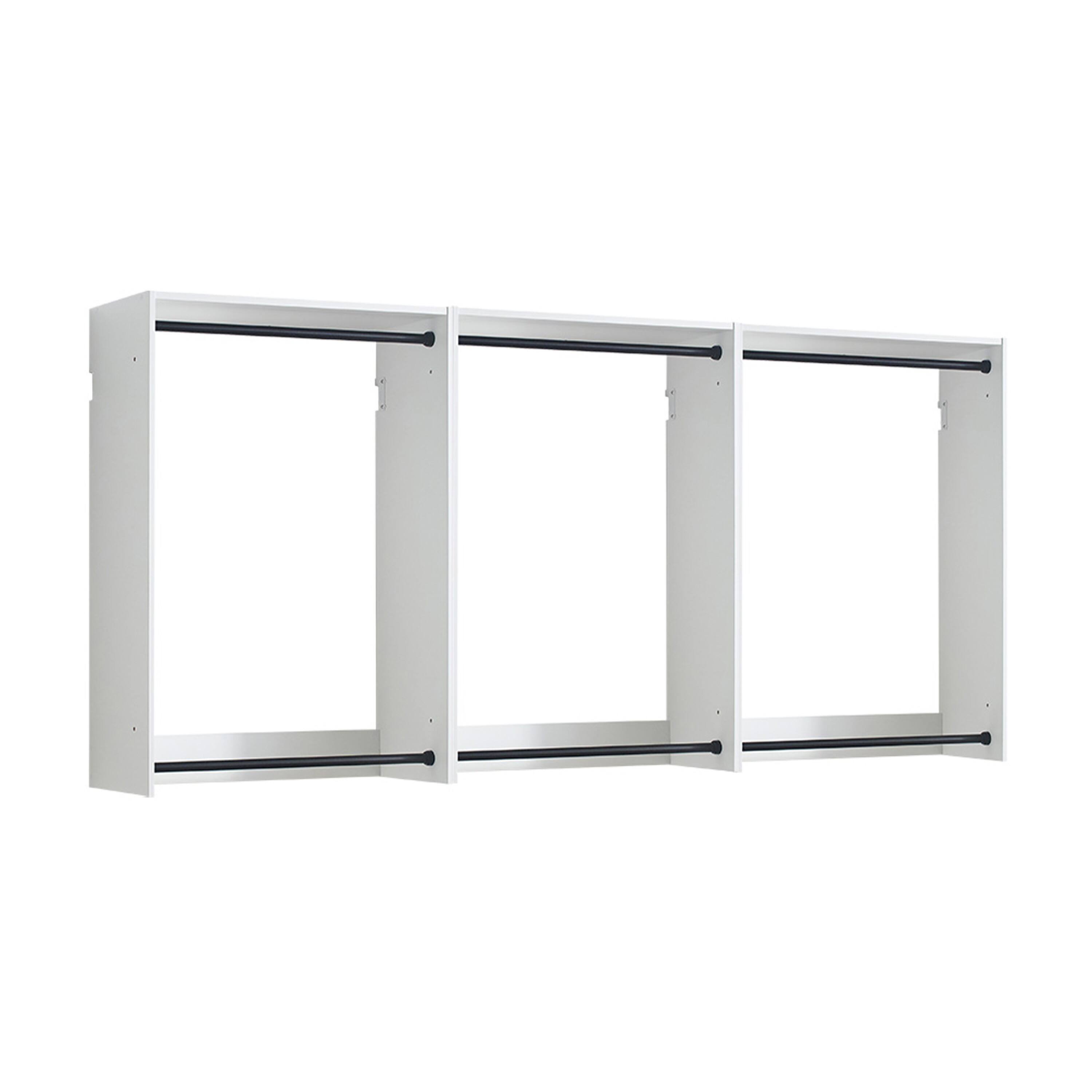 Front. Manhattan Lane - Vedz Wall Mounted Closet Set, 6 Hanging Rods, White Melamine - White.