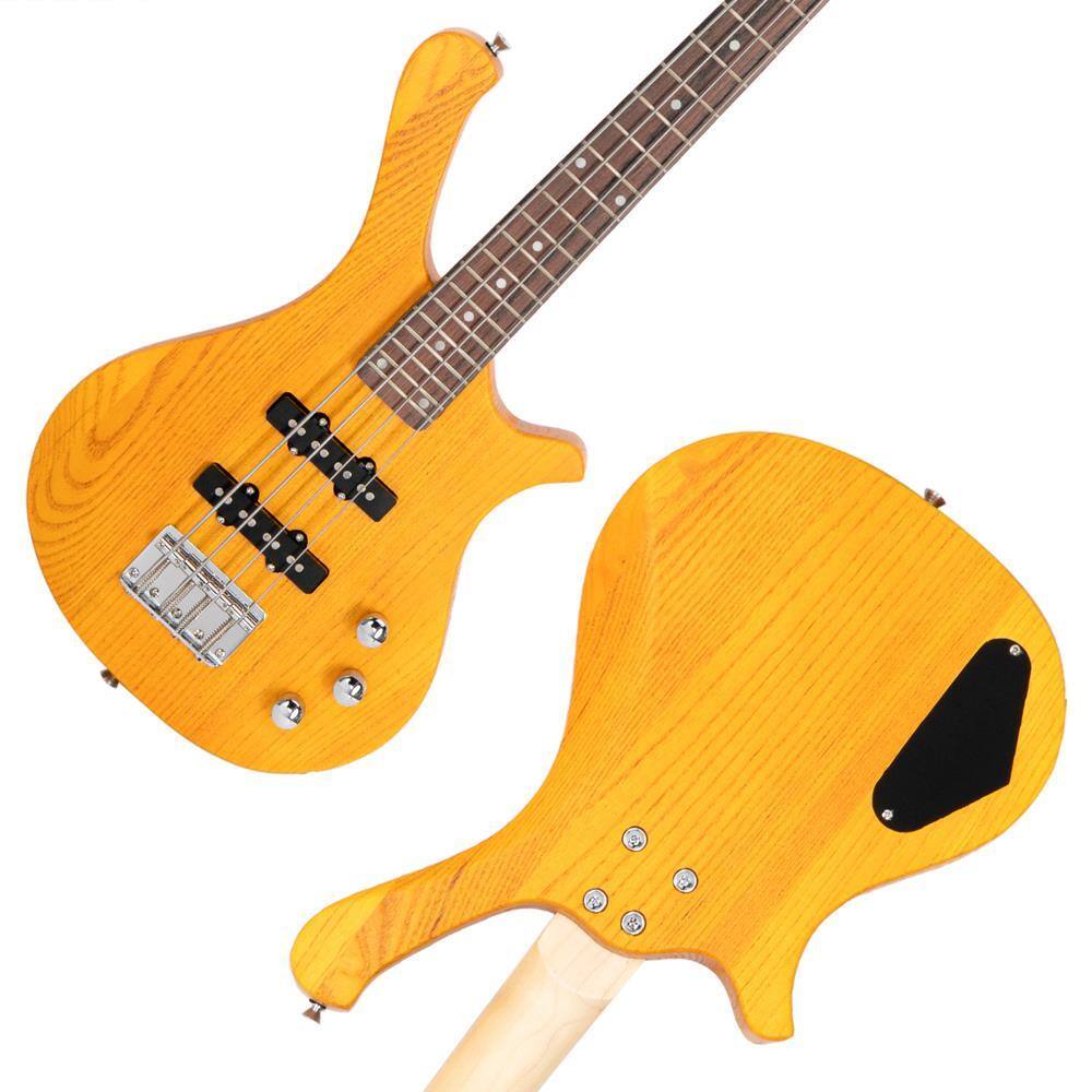 Back. Winado - 36 " Child Electric Bass Rosewood Right Handed Yellow.