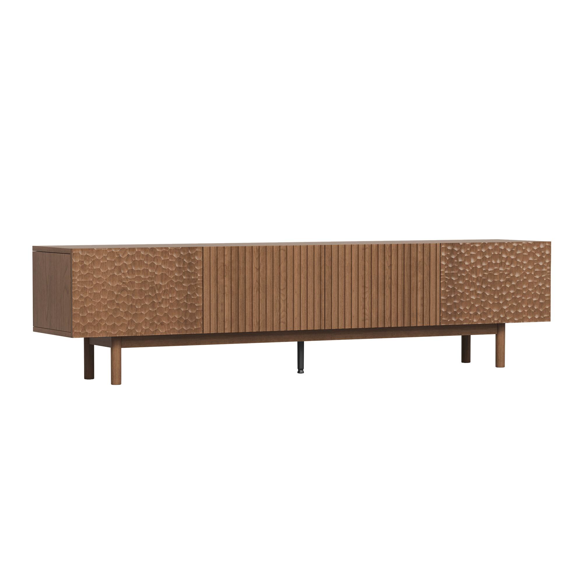 Alt View 4. luck idea - 86.61" TV Stand and Media Console & Entertainment Centers with Large Storage Space - Walnut Color.