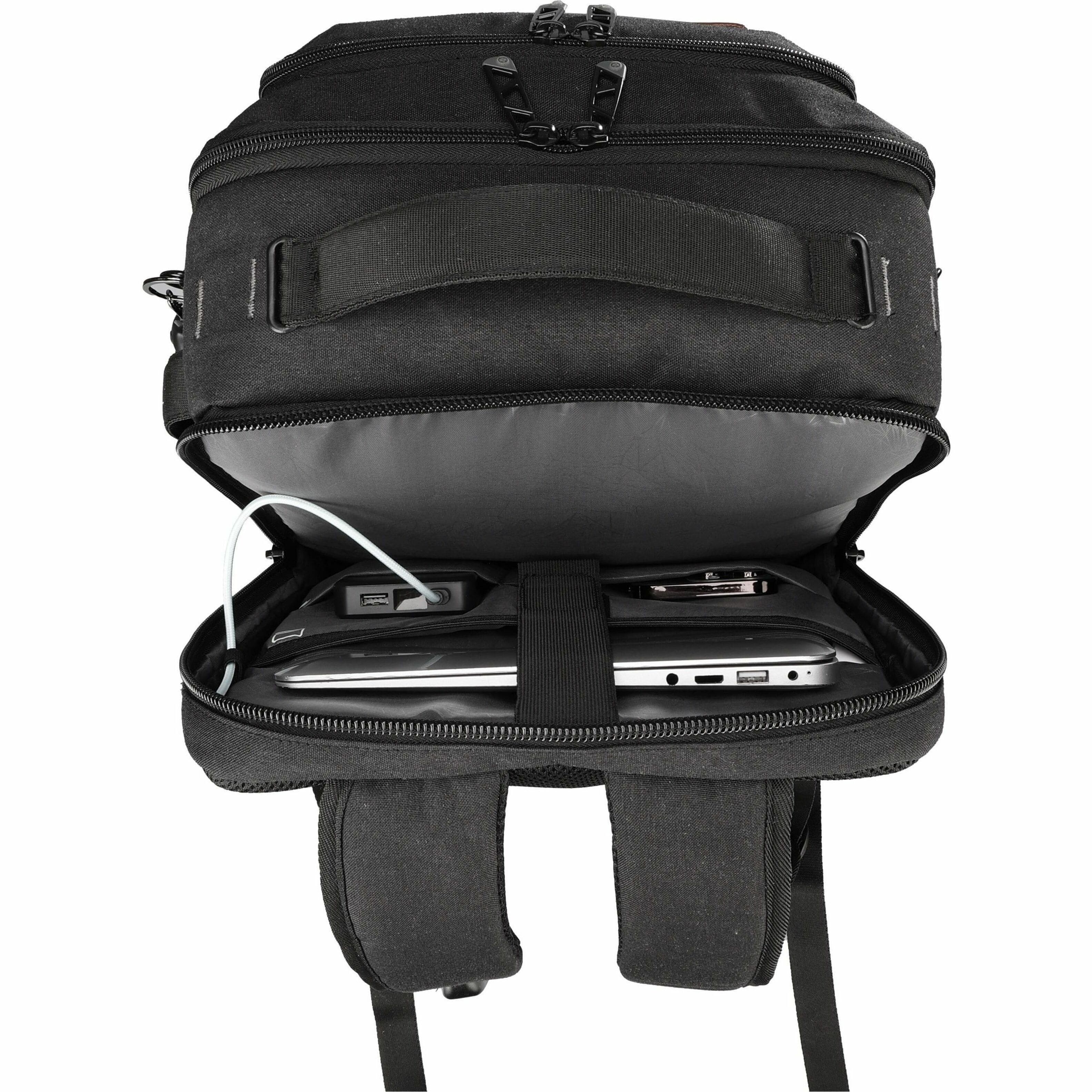 Alt View 19. Swissdigital Design - BERG L TSA-Friendly Backpack With USB Charging Port RFID Protection and Fits Up to 16″ Laptop - Black.