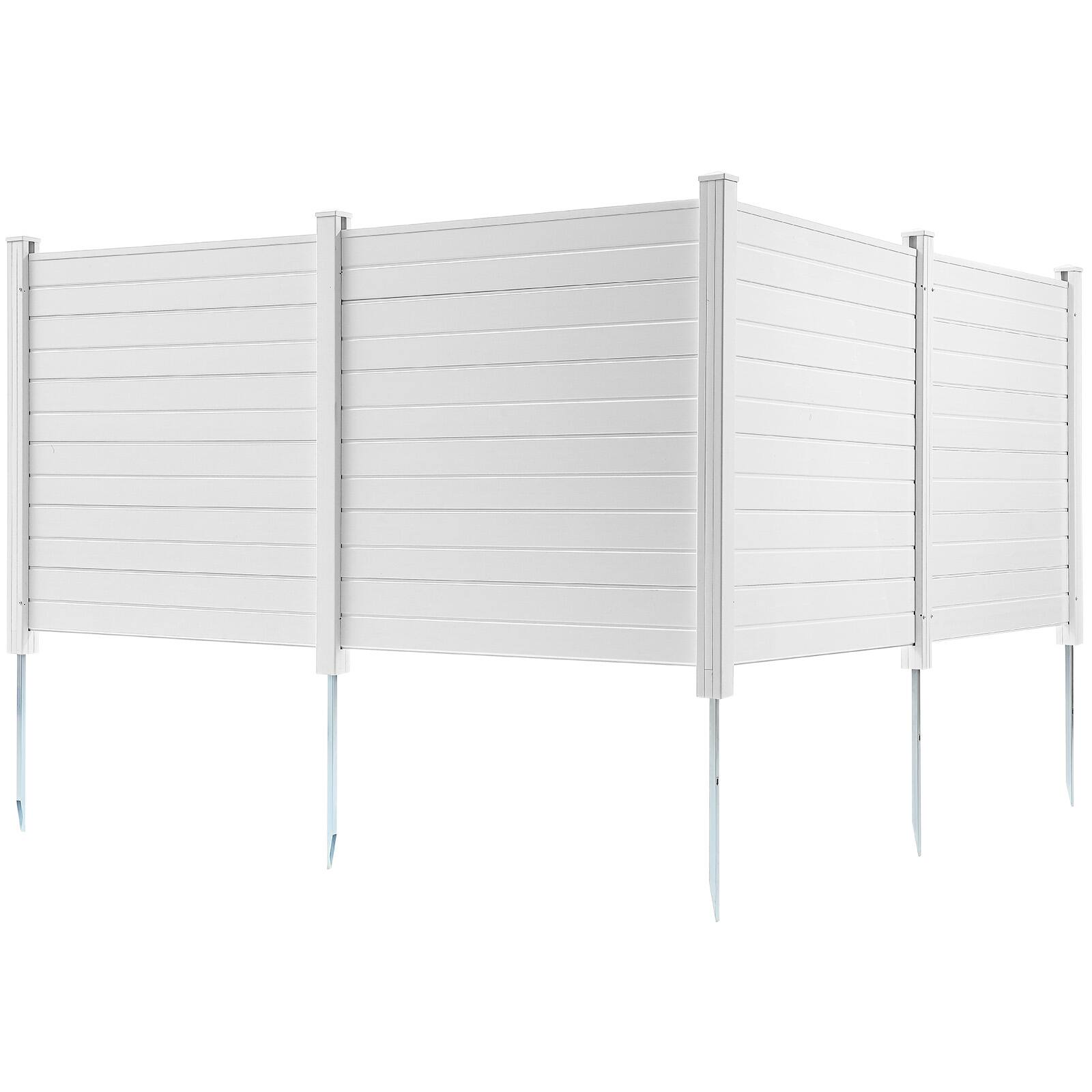 Alt View 5. VEVOR - Outdoor Privacy Screens, 50" W x 50" H Air Conditioner Fence, Pool Equipment Enclosure, Horizontal Vinyl Privacy Fence - White.