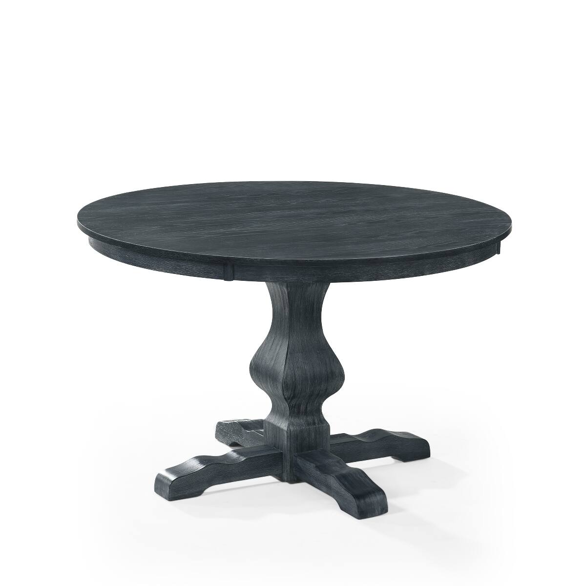 Loheer Rustic Round Dining Table, 47 Inch Pedestal Table for Four ...