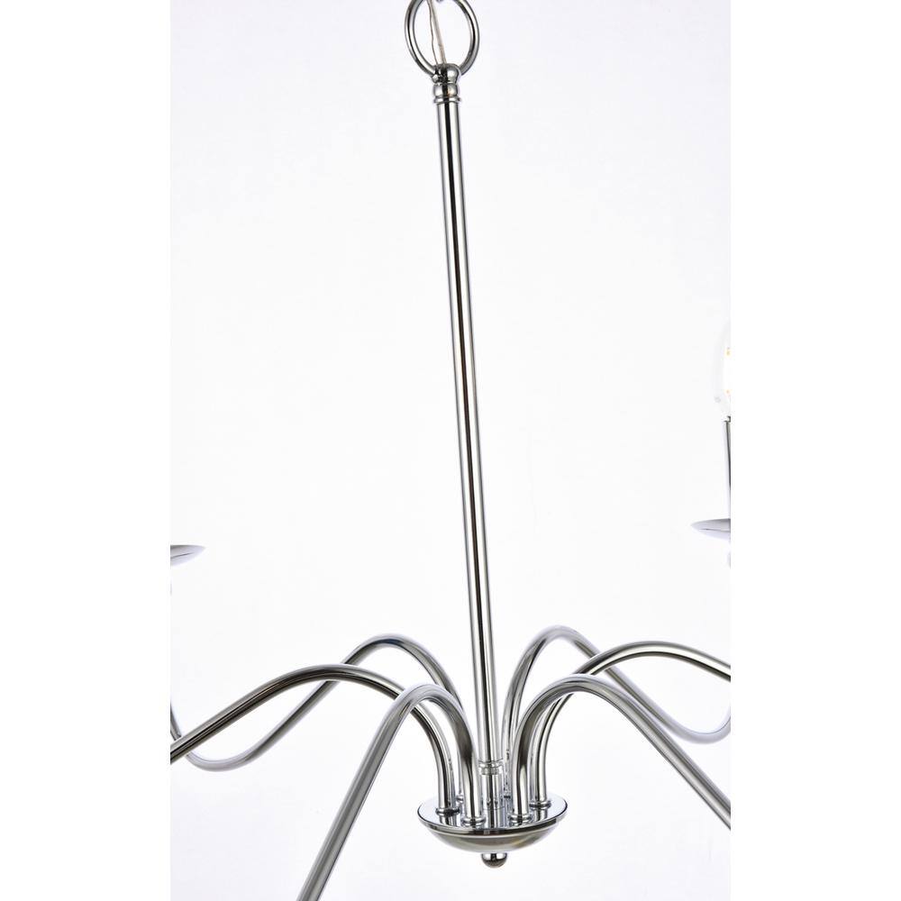 Alt View 1. Living District - Rohan 6 lights polished nickel chandelier - Polished Nickel.