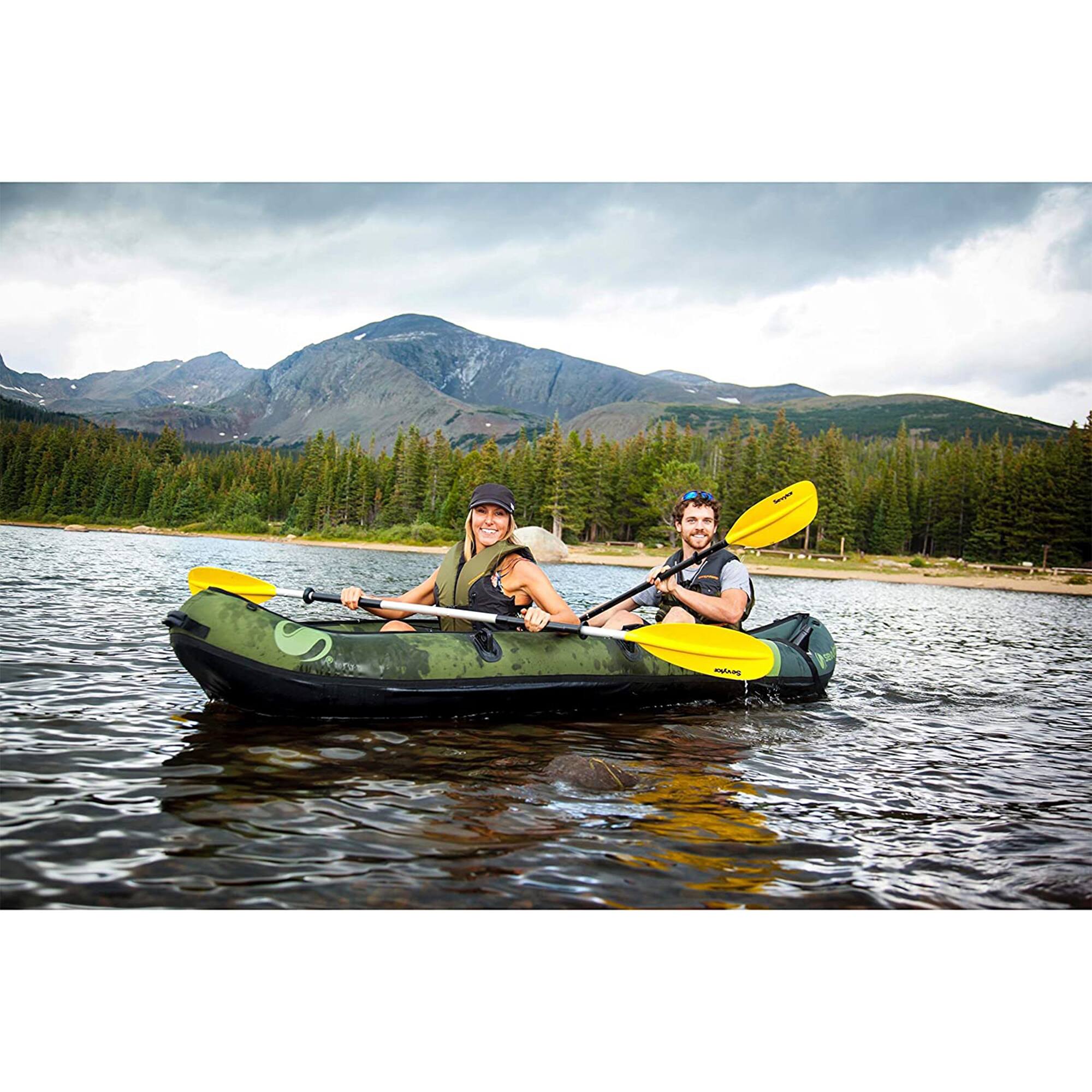 Alt View 5. Sevylor - Sevylor Colorado 2 Person Inflatable Fishing Kayak with Adjustable Seats, Green - Green.