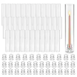 VEVOR - Hurricane Candle Holders Set of 36, Φ2.56 x 13.78 in Tall Clear Glass Cylinder Candleholder Sleeve - Transparent