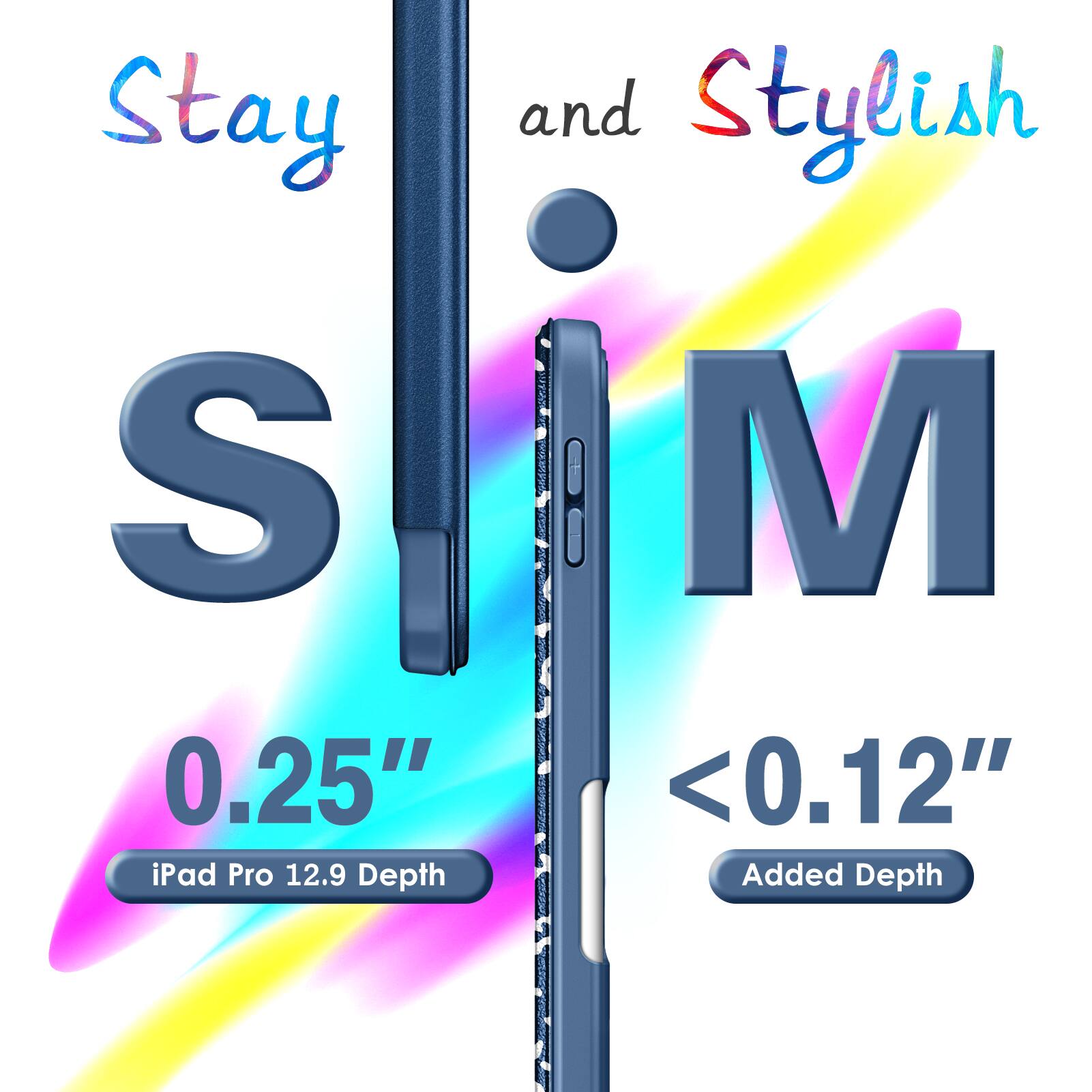 Stay and Stylish  
S  
0.25"  
iPad Pro 12.9 Depth  

M  
<0.12"  
Added Depth