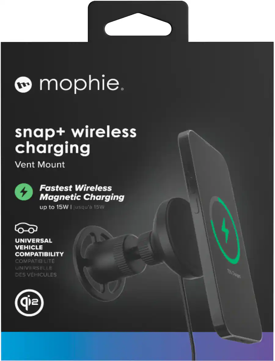 mophie snap+ wireless car vent mount Black 401313319 Best Buy