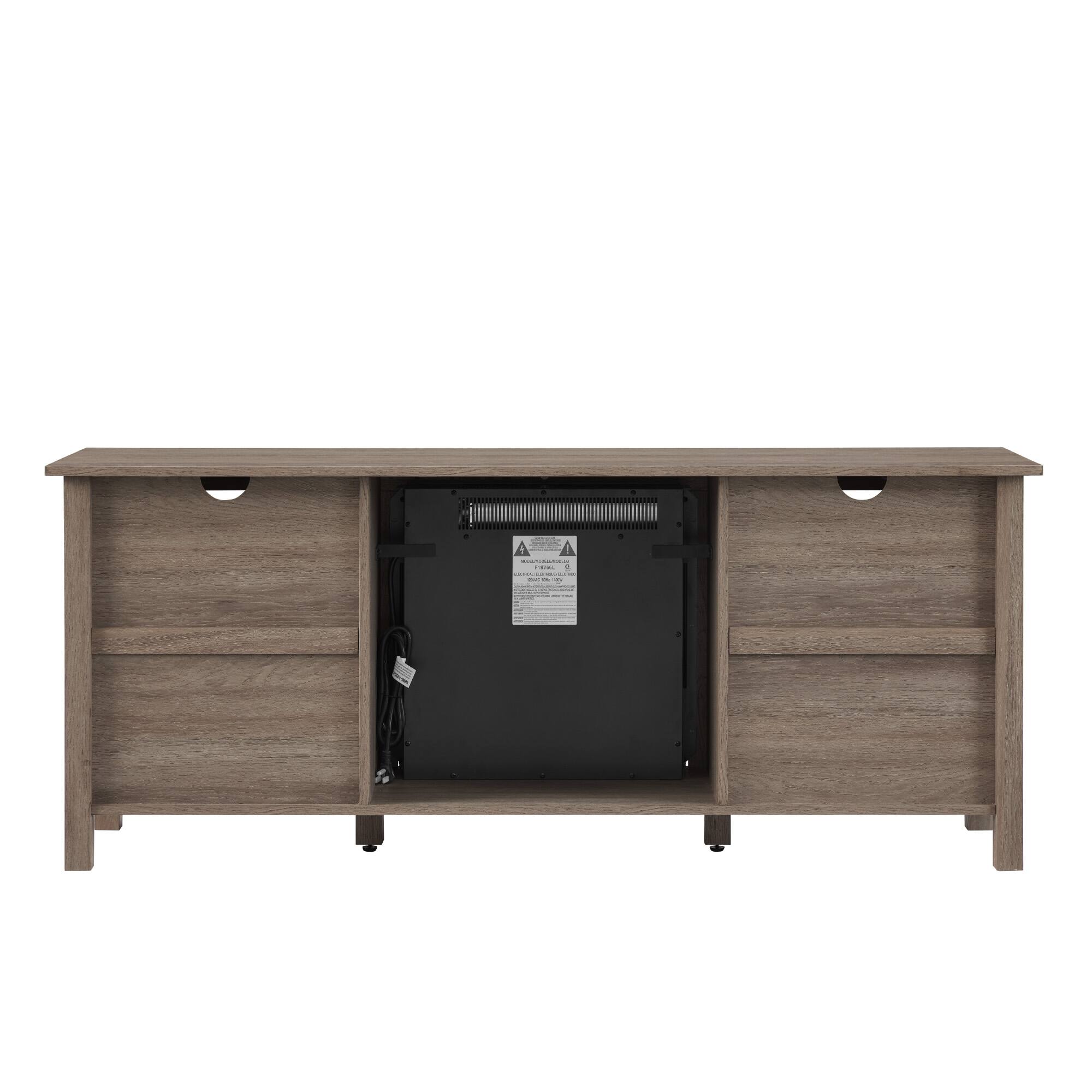 Alt View 24. Walker Edison - Mission-Style Fireplace TV Stand for Most TVs up to 65” - Driftwood.