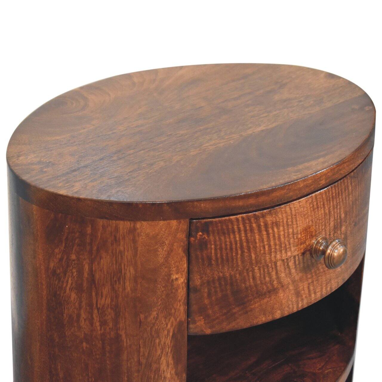 Alt View 2. Artisan Furniture - Artisan Furniture Solid Wood Cortez California Walnut Bedside, 1 Drawer, 2 Shelves, Dark Brown - Dark Brown.