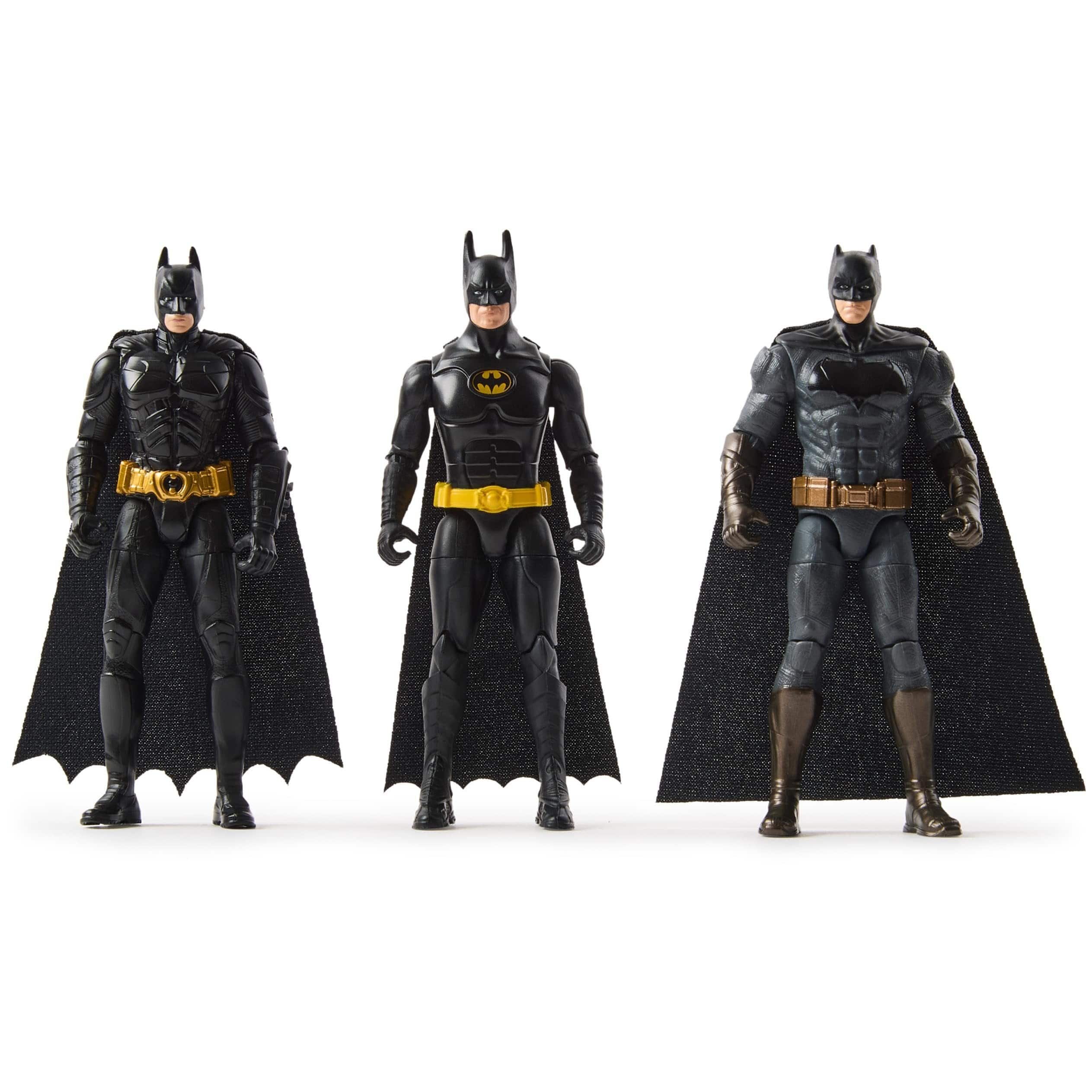 DC Comics Batman 85th Special Edition 3-Pack Action Figures 4-Inch Collectible Set for Kids Ages 3+ - Black