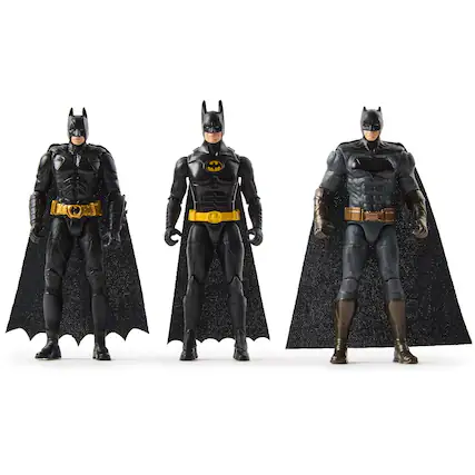 Front. Batman - DC Comics Batman 85th Special Edition 3-Pack Action Figures 4-Inch Collectible Set for Kids Ages 3+ - Black.