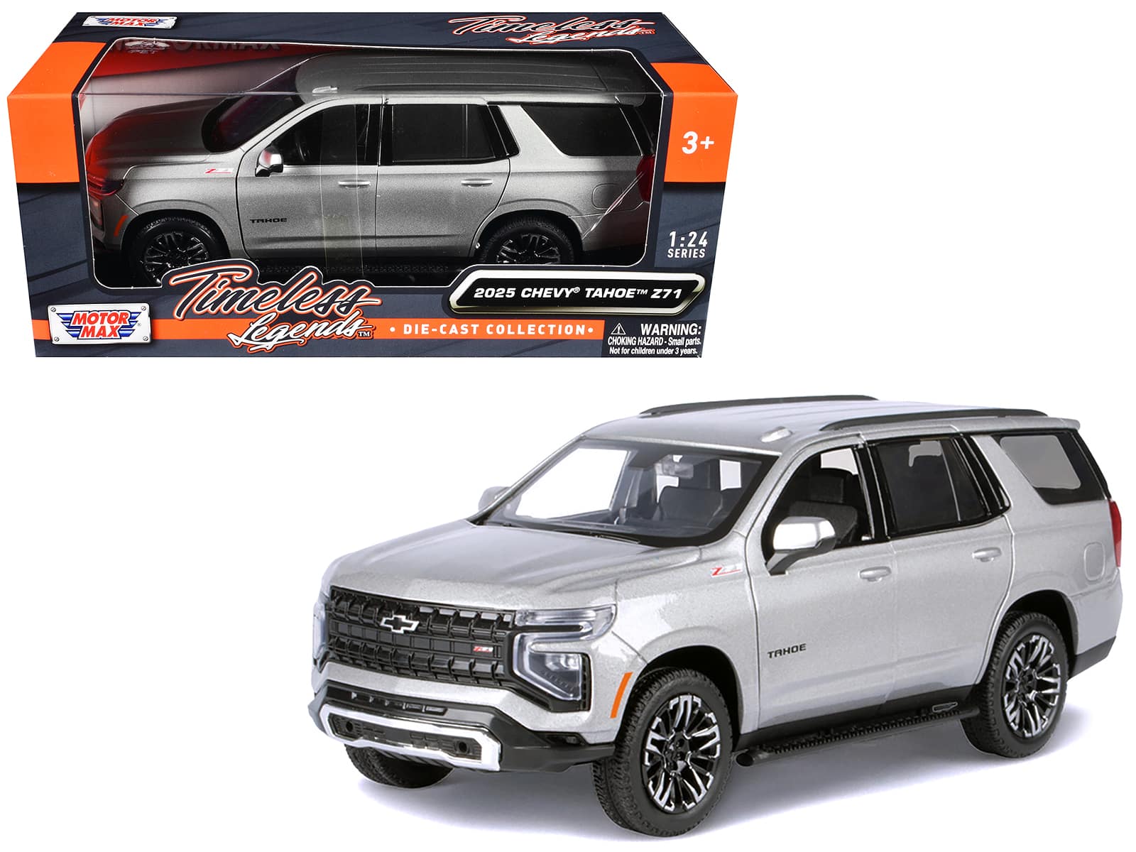 2025 Chevrolet Tahoe Z71 "Timeless Legends" Series 1/24 Diecast Model Car by Motormax - Gray Metallic